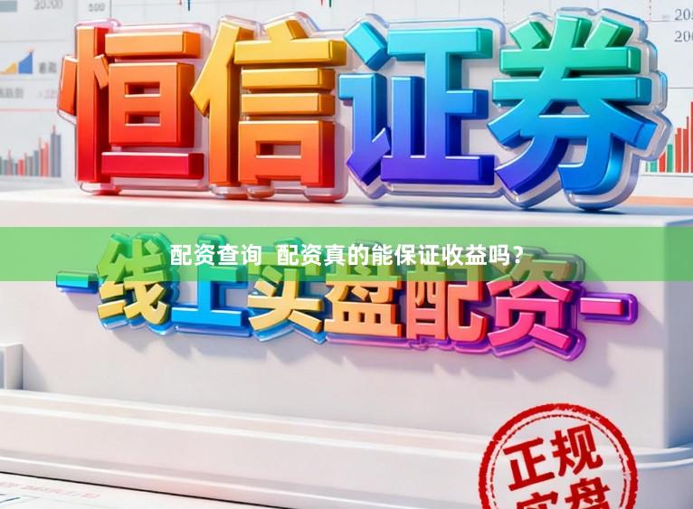 配资查询  配资真的能保证收益吗？