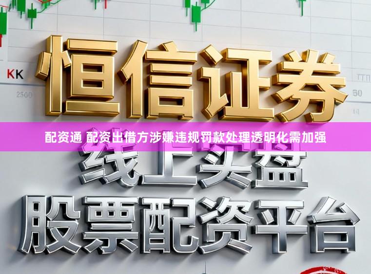 配资通 配资出借方涉嫌违规罚款处理透明化需加强